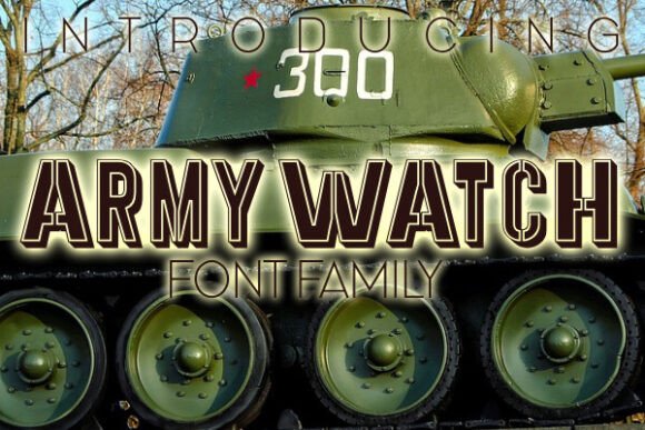 Army Watch: A Bold Display Font for Small Business Branding