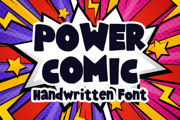 Power Comic: A Bold Handwritten Display Font for Digital Design