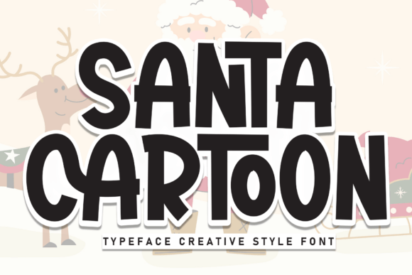 Santa Cartoon Font for Holiday Crafts and Gift Tags