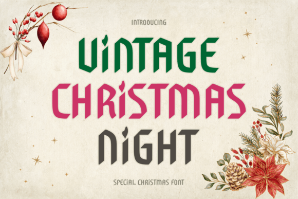 Vintage Christmas Night Font